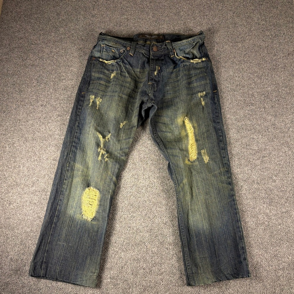 Jordan Craig Men Jeans Distressed 34 x‎ 32 Straight Hem Finish Cotton